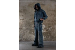 High Quality Custom Cotton Jeans American Streetwear Y2K Embroidery MidRise Hiphop Flare Fit Blue Wash Casual Men's Denim Jeans