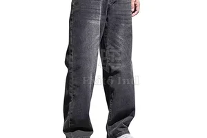 Plus Size Men Casual Baggy Jeans Pants 100% Cotton Eco-Friendly Breathable Outdoor Workout Wear