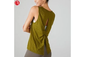 Eyun Wholesale Soft Comfortable Breathable Athletic Women's Yoga Gym Tank Top Nylon Spandex Summer Printed