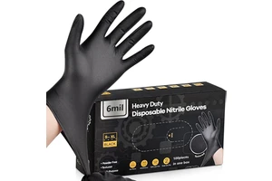 Heavy-Duty 6mil Nitrile Gloves Custom Box Anti-Slip Black Gloves For Car Washing Repair Tattoo Shop Beauty Cleaning Latex-Free