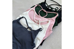New Arrival Women's Thin Strap Twist Design Yoga Tank Top, Breathable Solid Sleeveless Top for Running Fitness Outdoor Sports