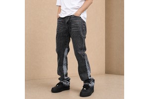 YM Custom Summer Men's Jean New Design Men Flared Jeans Patchwork Loose Hip Hop Denim Pants Washed Denim Jeans Pant Manufacturer