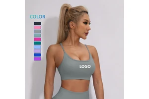 Custom Logo High Elastic One Piece Gym Bra Comfortable Outdoor Shockproof Seamless Sports Bra Adjustable Strap Yoga Fitness Bra