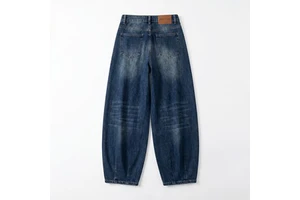 Women Straight Denim Jeans Classic Fit High Waist Blue Wash Casual Pants Street Style Premium OEM ODM Factory