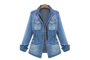 New Arrivals Long Sleeve Slim Skinny Denim Jacket Women Fashion Plus Size Jean Jackets for Women
