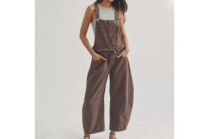 Premium Women's Denim Overall Loose Fit Bib Dungarees Cinched Waist Jumpsuit Custom Clothing Manufacturer