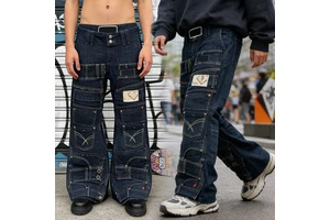 YSJY Denim Manufacturer Custom Men's Loose Cotton Jeans Hip Hop Style Street Wear Pants for Winter Denim Jeans