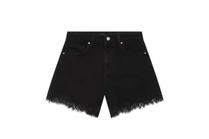 SHENZHU 2026 Women's Summer New Arrival: Elegant and Versatile High-Waisted Denim Shorts with Lace Hem 9942082
