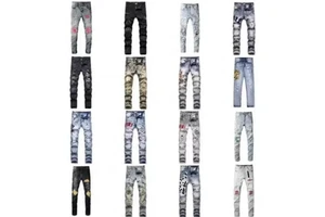Cross-border Men's Fashion Breathable Summer Mid Waist Medium Wash Woven Stretch-printed Denim Sporty Pants