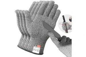 Anti Cut Proof Gloves Hot Sale GMG Grey Black HPPE EN388 ANSI Anti Cut Level 5 Safety Work Gloves Cut Resistant Gloves