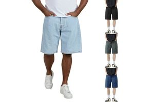 Summer Solid Color Thin Light Blue Denim Shorts Men's Straight Tube Loose Drawstring Closure Joker American Handsome Pants