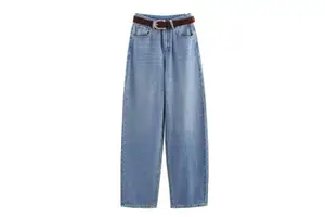 Women's Jeans Clothing Straight Pants Classic Versatile Washed Light Blue Pantalon Baggy Jeans for Women All Seasons Stylish