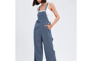 2025 Fashion New Style Women Denim Jumpsuit Strapless Trousers 100% Cotton Blue Slim Jumpsuit OEM Serviced