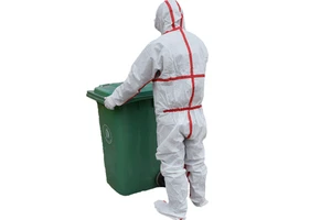 Disposable Microporous Breathable Non-Woven Anti-Chemical Anti-Static Safety Coverall Taped Seams for Level C Limited-Splash