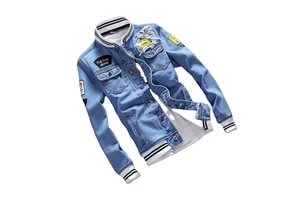 Wholesale Denim Jacket Mens Slim Fit Japanese Style Teens Boys Denim Jeans Jackets and Coats