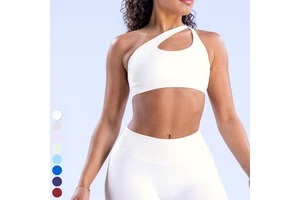 Sexy One Shoulder Backless Sport Bra High Elastic Workout Running Underwear Gym Fitness Yoga Bras Seamless Sports Bra for Women
