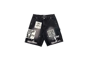 MIXED EMOTION 2026 Summer Hot Selling Vintage Piercing Trendy Handsome Rivet Men's Denim Shorts in Stock