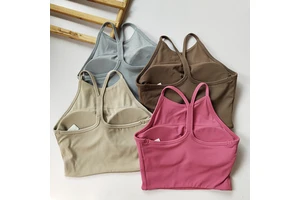 Yoke OEM Sujetadores Deportivos Mujer High-neck Racerback Shockproof Quick-drying Fitness Yoga Sports Bra With Chest Pad