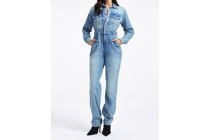 Plus Size Jean Outfits for Women Front Button Romper Denim Overalls Ladies Denim Jumpsuit Loose Large Size Cargo Jeans Jumpsuit