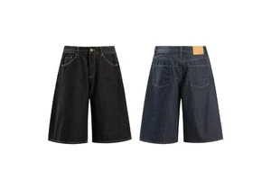 High Quality Breathable Summer Casual Men's Straight Selvedge Denim Shorts with Zippers and Custom Logo Design