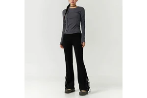 Wholesale Ladies Casual Wear Straight Pants Autumn Eco-Friendly Breathable Elastic Waist Polyester/Cotton Plus Size Best Selling