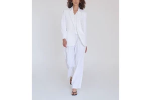 Custom Summer Fashion Plus Size Office Ladies Suits Casual Solid Color Long Sleeve Two Pieces Set Blazer and Pants for Women