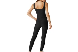 High Waist Yoga Jumpsuit Women Seamless Gym Bodysuit Athletic Wear, Spandex Polyester Fitness Jumpsuit for Running