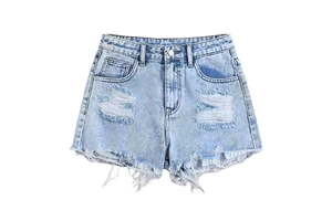 Women's Ripped Denim Shorts High Quality Breathable Summer Cotton Casual Street Wear Custom Logo