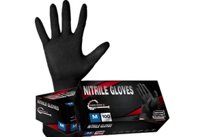 Latex-free 8 Mil Household Cleaning Industrial Mechanic Raised Diamond Texture Grip Heavy Duty Nitrile Gloves Disposable Glove