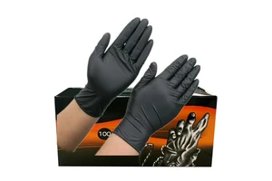 Best Seller Durable 5 Mil 6 Mil Black Industrial Mechanical Heavy Duty Black Full Textured Nitrile Glove Disposable Gloves