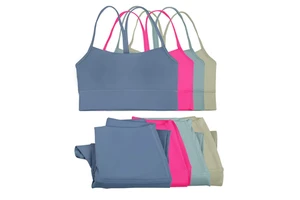 High Quality Women Y Back Beautiful Back Fitness Training Sports Bra Set