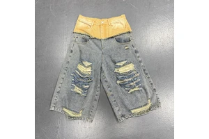 Wholesale Custom Mid Waist Denim Shorts for Men Custom Cotton Men's Jeans