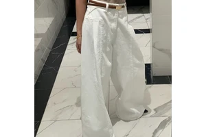 Boutique Wholesale 2026 Spring New Fashionable and Personalized High Waisted Wide Leg Straight Leg Women's Jeans