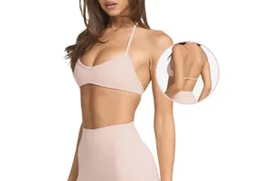 Custom Backless Workout Women Sportswear Training Breathable Fitness Halter Yoga Gym Sports Bra