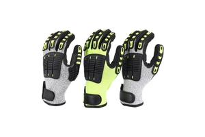Anti-Cutting Gloves Fluorescent Yellow EN388 Cut Resistance 5 Anti-Collision for Glass Handling Outdoor Cycling Rescue Safety