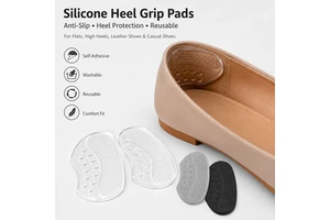 Shoe Heel Repair Patch Self Adhesive Sneaker Hole Fix Sticker Anti Wear Fabric Lining Protector 2 Sizes 4 Pcs Black