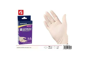 Size 8 Jupiter Latex Disposable Safety Gloves for Cleaning and Multi-Purpose Use