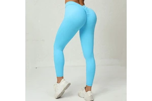 Hot Sale Women GYM Fitness Leggings V Cut Back Scrunch Stretch Soft Yoga Leggings High Waist Leggings