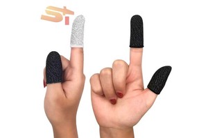 SIKE Fiber Finger Sleeve for Mobile Gaming Breathable Sweat-proof Touch Screen Cover Anti-Static Odor-Resistant