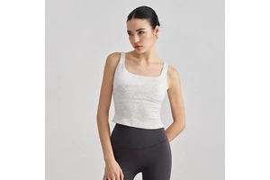 Women's S-XL Blank Colors Viscose Fibre Removable Pads Fitness Gym Tank Top 2025 Breathable Square Neck Modal Ribbed Yoga Tops