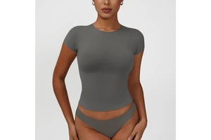 Nude Short-Sleeved High-Elasticity Yoga Fitness Casual Tight Fit Top