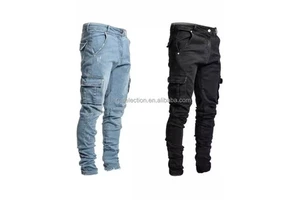 New Jeans Men's Side Pocket Small Trouser Leg Skinny Jeans
