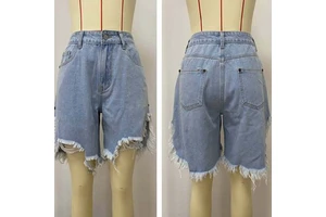 Tassel Jeans Hollow Denim Shorts for Women