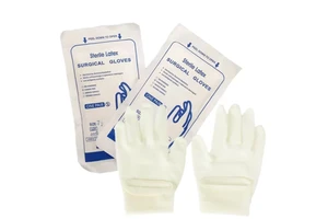 Packaged Pairs Disposable Medical-Grade Sterile Surgical Latex Gloves 6mil Thick Textured Powder-Free Safety Gloves