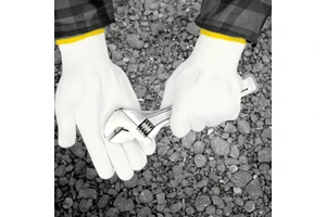 Wear-Resistant Cotton/PVC Construction Safety Gloves with Elastic Cuffs Anti-Slip Anti-Impact & Anti-Scratch Protection