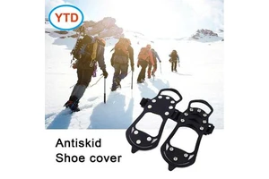 Lightweight Durable Rubber Safety Shoes Cover With Ice Snow Grip Spike Cleats Winter Autumn Sports Accessories Care Accessories