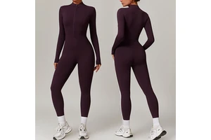 New Women's Romper Fleece Bodysuit Gym Zipper Romper Sports Tights Coverall Custom Logo Wool Jumpsuits Quick Dry Yoga Onesie