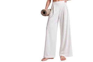 Yoga High Wide-Leg Breathable Spandex Pants Womens Loose Fit Sporty Spring Full-Length Outdoor Sports Running Training Fitness