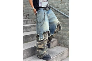 Oversized Cheap Wholesale Manufacture Washed Pants Wide Leg Plus Size Customize Baggy Denim Jeans Men