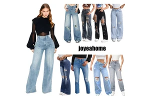 Ripped Women's Jeans Women's Flared Jeans Women's Loose Jeans Breathable Jeans Women's Pants Wide Jeans New Women's Jeans